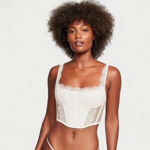 Victoria's Secret Dream Angels White Lace Corset Bra